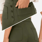 Lottie | Damskie spodnie stretch z wysokim stanem, wygodne spodnie codzienne | Rokishi | Czarny