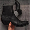 Lucas | Męskie kowbojki w stylu vintage z haftem, buty westernowe | Rokishi | Czarny