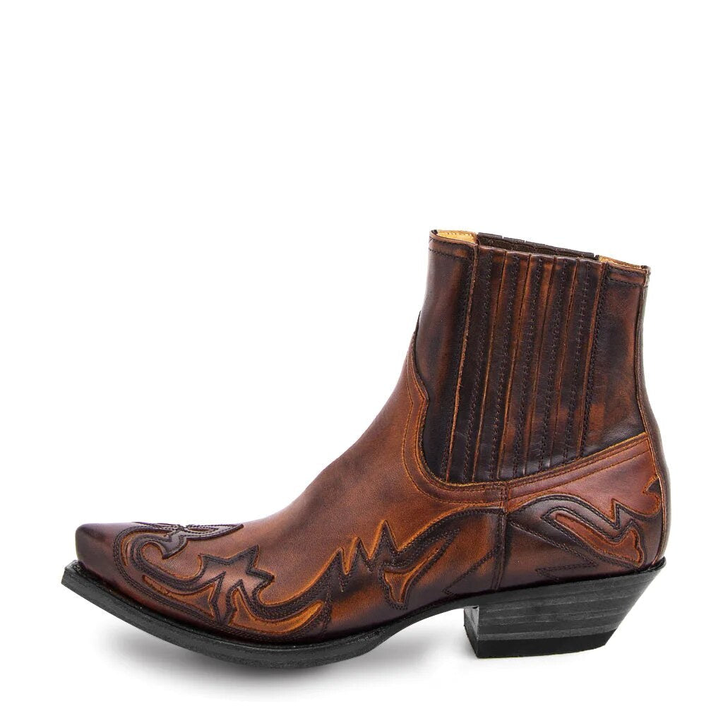 Lucas | Męskie kowbojki w stylu vintage z haftem, buty westernowe | Rokishi | Czarny