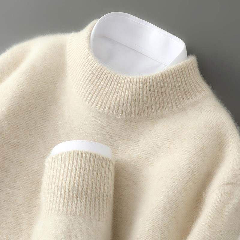 Malcolm | Męski sweter kaszmirowy, lekki sweter dziany | Rokishi | Beżowy