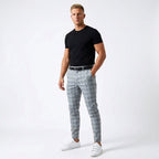 Marek | Męskie spodnie w kratę windowpane, eleganckie spodnie biznesowe | Rokishi