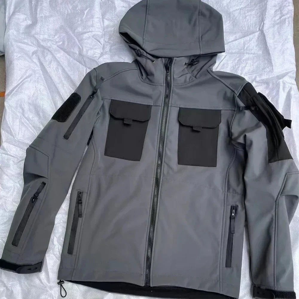 Michael | Męski wodoodporny dres termiczny z wieloma kieszeniami, funkcjonalny dres jesienny | Rokishi | Czarny (zestaw 2 szt.)