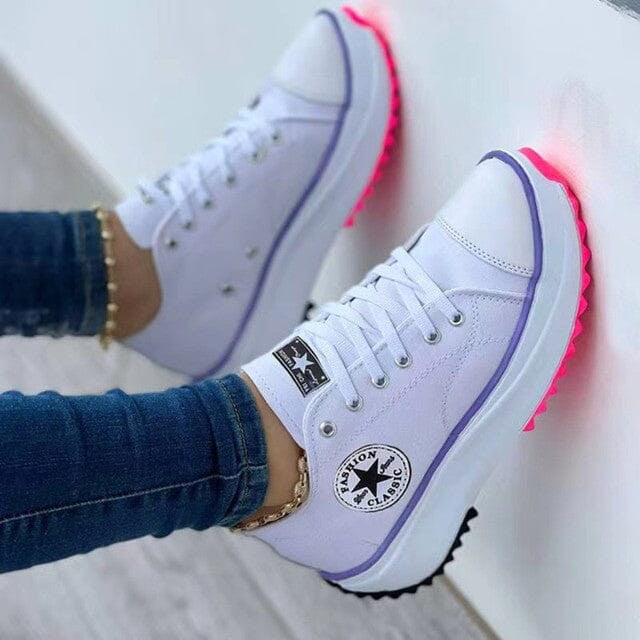 Monique | Damskie ortopedyczne sneakersy z ergonomicznym wsparciem, wygodne sneakersy trekkingowe | Rokishi | Biały