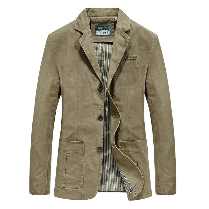 Neil | Męski swobodny, lekki blazer, elegancki blazer o dopasowanym kroju | Rokishi | Khaki