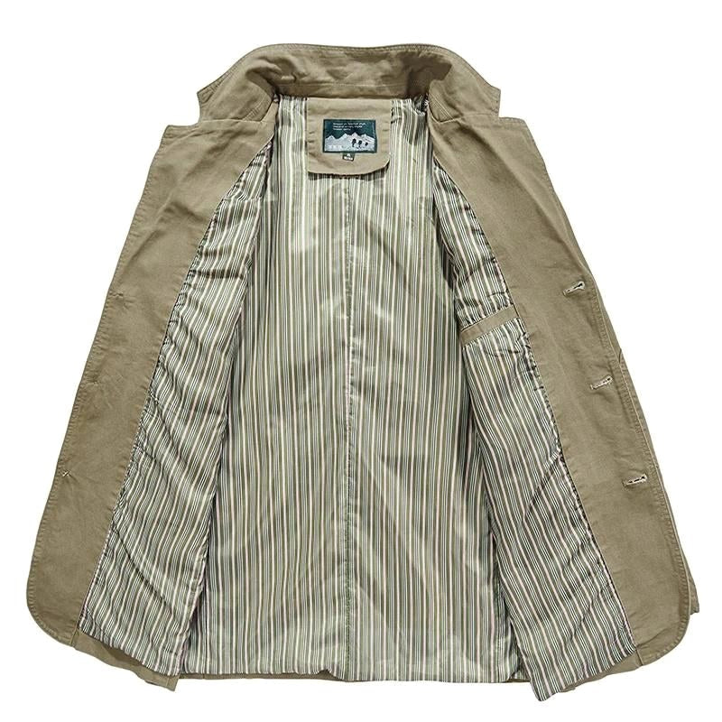 Neil | Męski swobodny, lekki blazer, elegancki blazer o dopasowanym kroju | Rokishi | Khaki