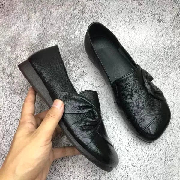 Nicole | Damskie wspierające buty skórzane, skórzane buty wsuwane | Rokishi | Czarny