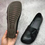 Nicole | Damskie wspierające buty skórzane, skórzane buty wsuwane | Rokishi | Czarny