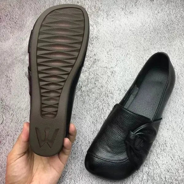 Nicole | Damskie wspierające buty skórzane, skórzane buty wsuwane | Rokishi | Czarny