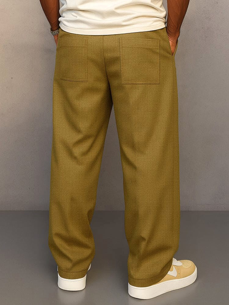 Nils | Męskie spodnie o prostym kroju, nowoczesne spodnie jogger | Rokishi | Khaki