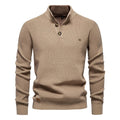 Oliver | Męski sweter bawełniany o klasycznym kroju, elegancki męski sweter | Rokishi | Khaki