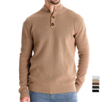 Oliver | Męski sweter bawełniany o klasycznym kroju, elegancki męski sweter | Rokishi | Khaki