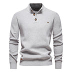 Oliver | Męski sweter bawełniany o klasycznym kroju, elegancki męski sweter | Rokishi | Khaki