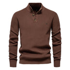 Oliver | Męski sweter bawełniany o klasycznym kroju, elegancki męski sweter | Rokishi | Khaki