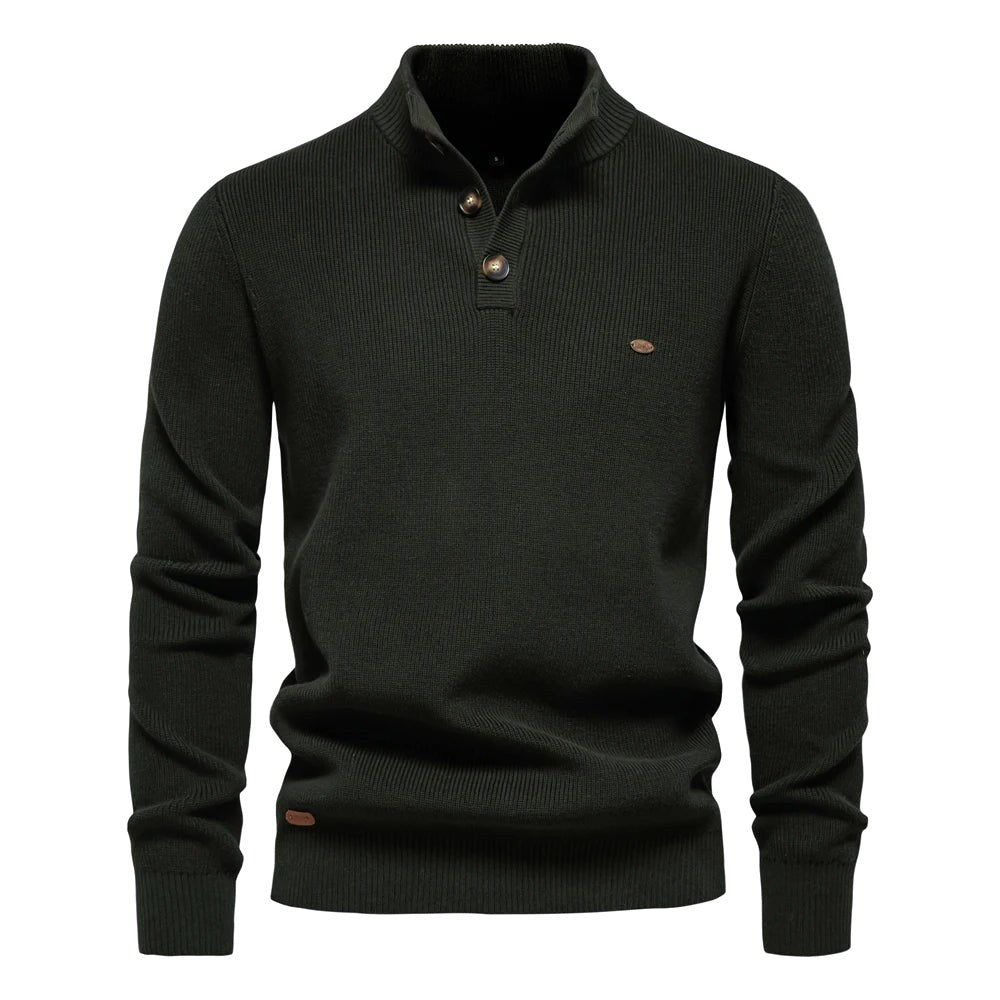 Oliver | Męski sweter bawełniany o klasycznym kroju, elegancki męski sweter | Rokishi | Jasnoszary