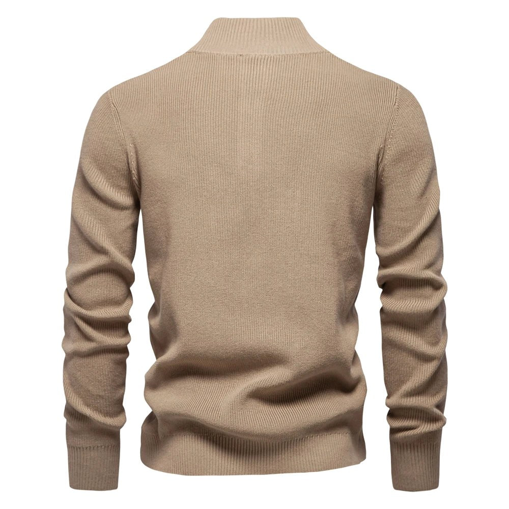 Oliver | Męski sweter bawełniany o klasycznym kroju, elegancki męski sweter | Rokishi | Jasnoszary