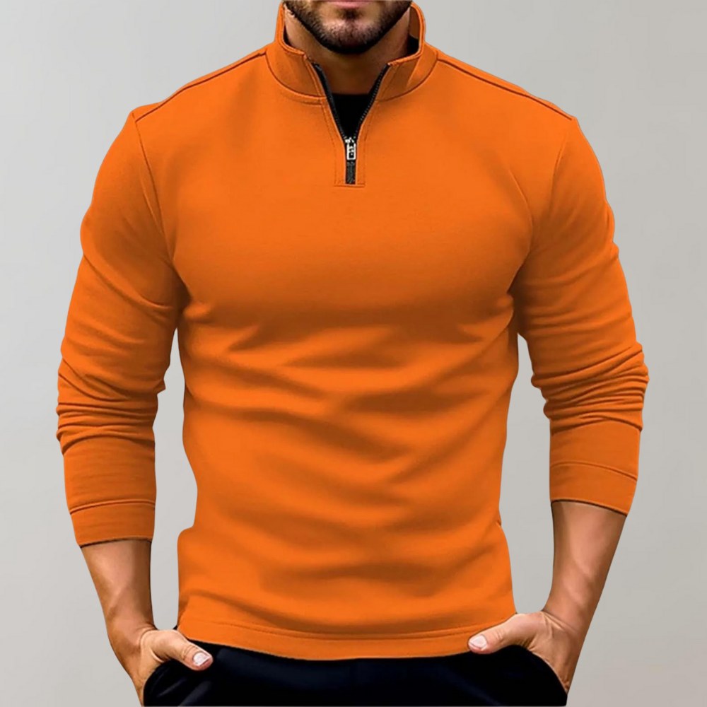 Otto | Męski sweter z zamkiem, wszechstronny sweter z dzianiny | Rokishi | Czarny