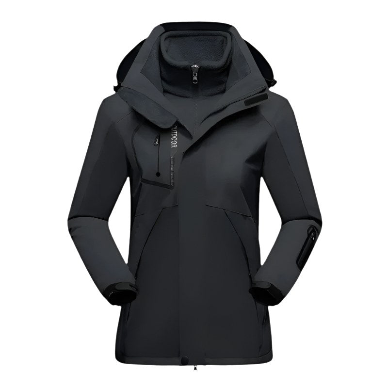 Patricia | Damska wodoodporna kurtka softshell, wiatroszczelny płaszcz sportowy | Rokishi | Czarny