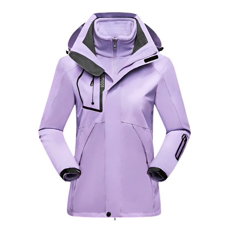 Patricia | Damska wodoodporna kurtka softshell, wiatroszczelny płaszcz sportowy | Rokishi | Różowy