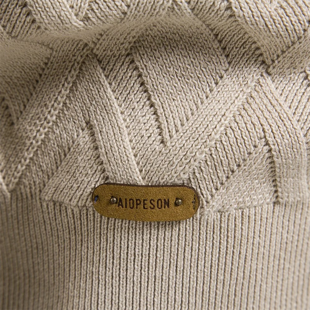 Patrick | Klasyczny męski sweter bawełniany, elegancki sweter casualowy | Rokishi | Khaki