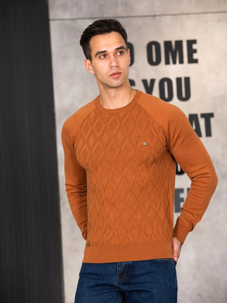 Patrick | Klasyczny męski sweter bawełniany, elegancki sweter casualowy | Rokishi | Czarny