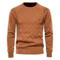 Patrick | Klasyczny męski sweter bawełniany, elegancki sweter casualowy | Rokishi | Brązowy