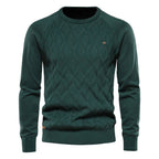 Patrick | Klasyczny męski sweter bawełniany, elegancki sweter casualowy | Rokishi | Brązowy