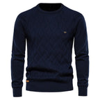 Patrick | Klasyczny męski sweter bawełniany, elegancki sweter casualowy | Rokishi | Brązowy