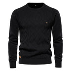 Patrick | Klasyczny męski sweter bawełniany, elegancki sweter casualowy | Rokishi | Khaki