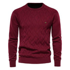 Patrick | Klasyczny męski sweter bawełniany, elegancki sweter casualowy | Rokishi | Khaki