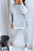 Penelope | Damski oversize'owy dwuczęściowy komplet dresowy, zwężane spodnie jogger | Rokishi | Szary