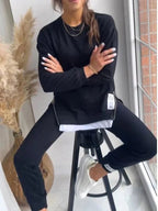 Penelope | Damski oversize'owy dwuczęściowy komplet dresowy, zwężane spodnie jogger | Rokishi | Szary