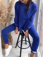Penelope | Damski oversize'owy dwuczęściowy komplet dresowy, zwężane spodnie jogger | Rokishi | Szary