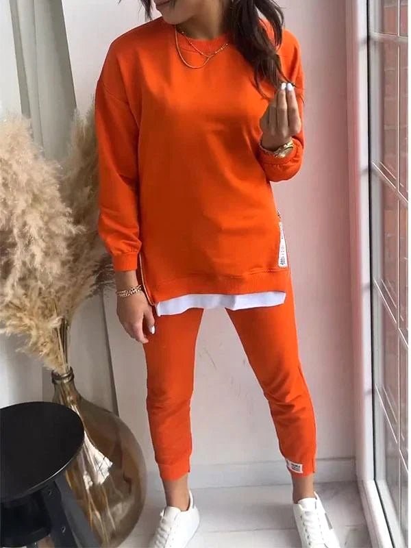 Penelope | Damski oversize'owy dwuczęściowy komplet dresowy, zwężane spodnie jogger | Rokishi | Szary