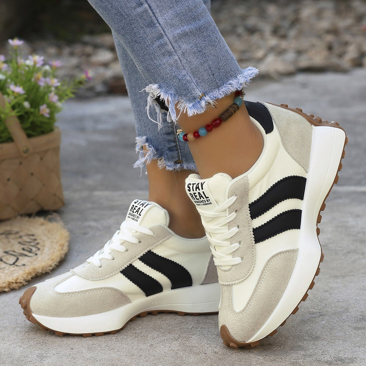Petra | Damskie ortopedyczne sneakersy z amortyzacją, lekkie buty do chodzenia | Rokishi
