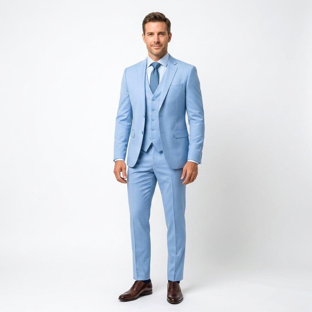Przemysław | Elegancki trzyczęściowy garnitur męski z kamizelką, garnitur slim fit | Rokishi