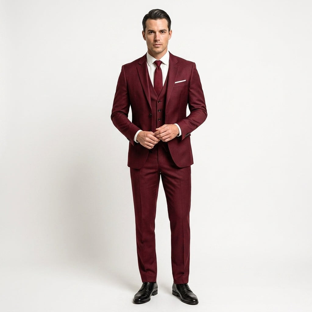 Przemysław | Elegancki trzyczęściowy garnitur męski z kamizelką, garnitur slim fit | Rokishi