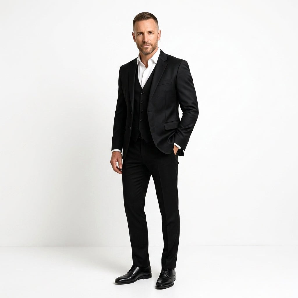 Przemysław | Elegancki trzyczęściowy garnitur męski z kamizelką, garnitur slim fit | Rokishi