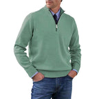 Reinhard | Męski sweter z zamkiem i lekkim ociepleniem, elegancki sweter z dzianiny | Rokishi | Szary