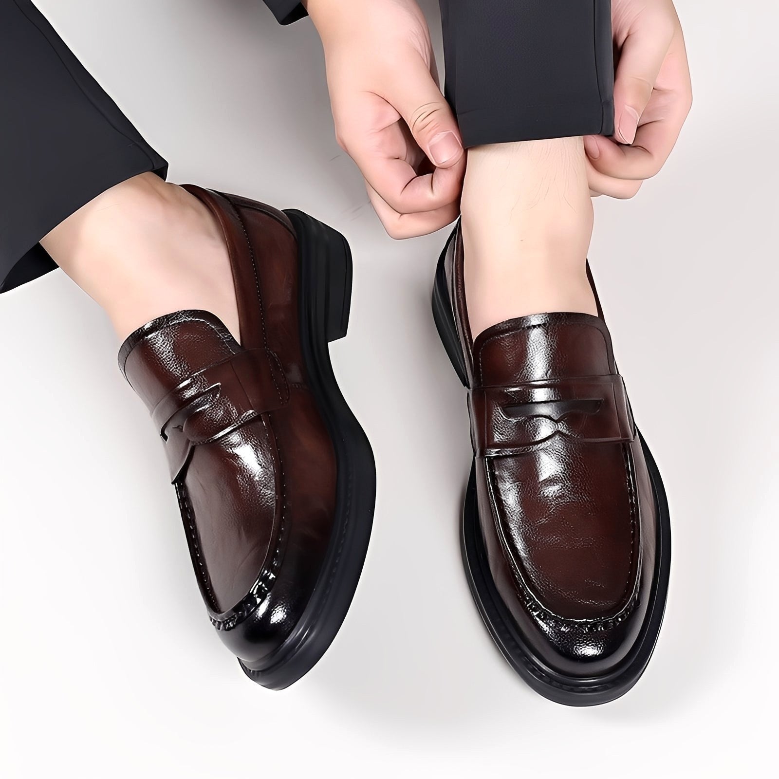 Robert | Męskie loafersy w klasycznym designie, eleganckie mokasyny | Rokishi