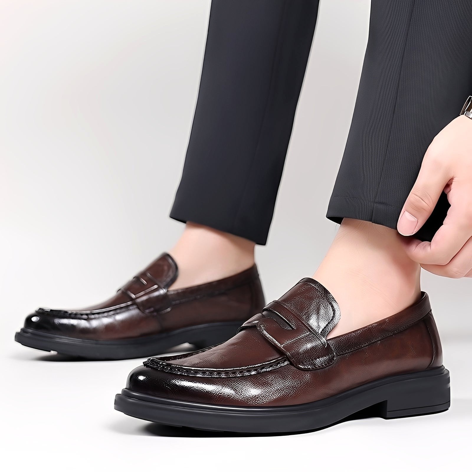 Robert | Męskie loafersy w klasycznym designie, eleganckie mokasyny | Rokishi