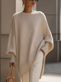 Rosalie | Damski oversize'owy sweter, sweter z miękkim splywem | Rokishi | Beżowy