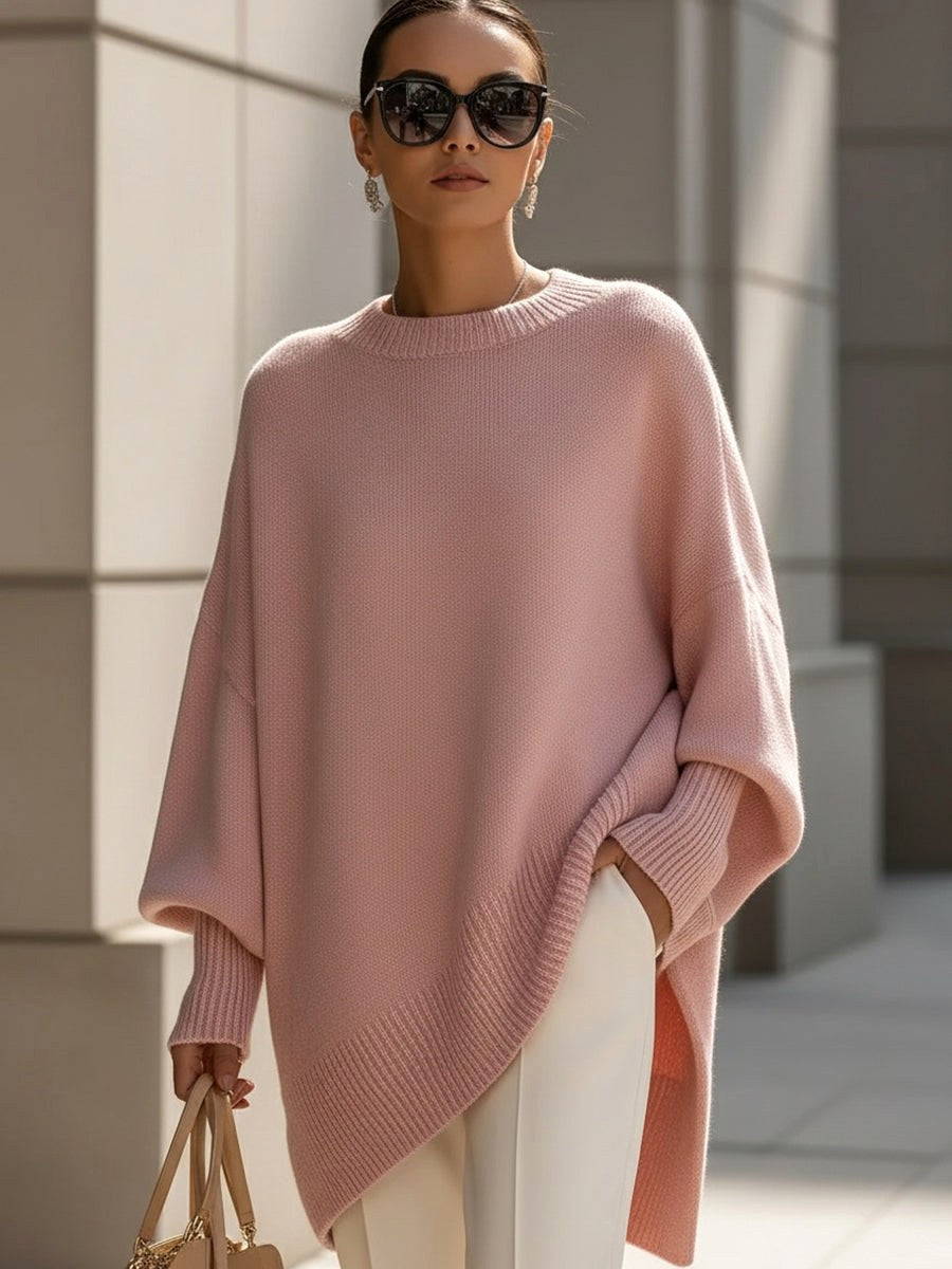 Rosalie | Damski oversize'owy sweter, sweter z miękkim splywem | Rokishi | Czarny