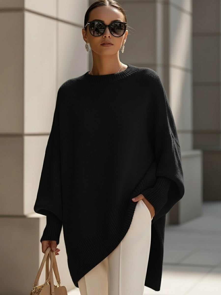 Rosalie | Damski oversize'owy sweter, sweter z miękkim splywem | Rokishi | Oliwkowy