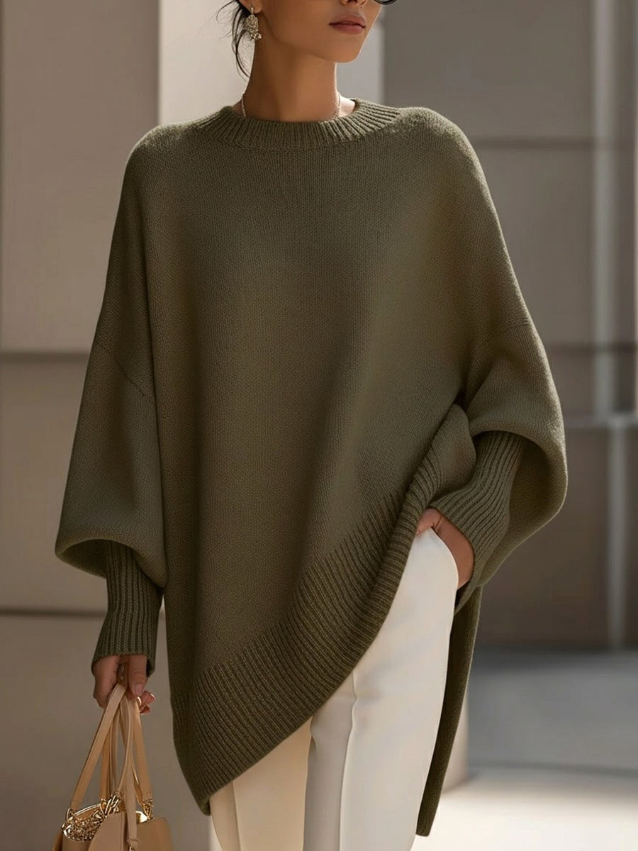 Rosalie | Damski oversize'owy sweter, sweter z miękkim splywem | Rokishi | Różowy