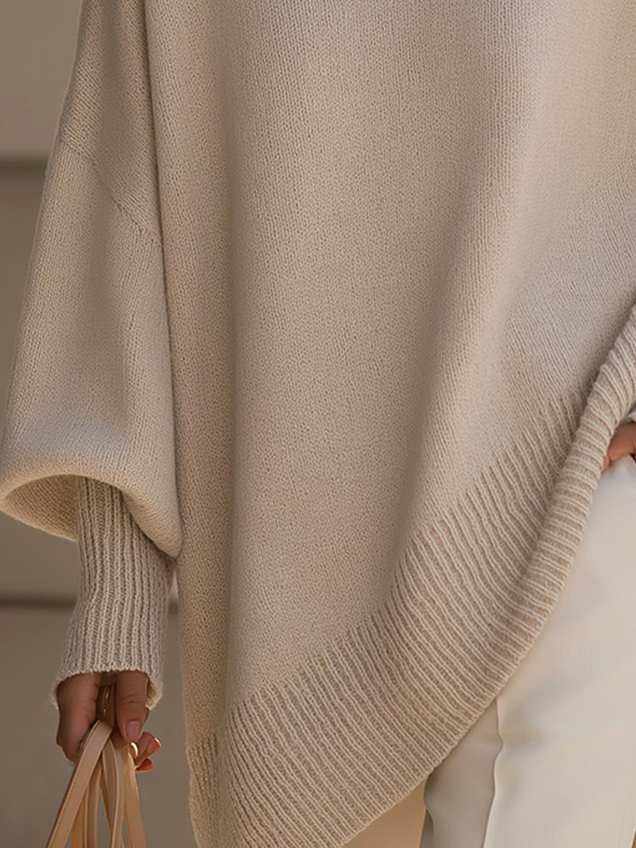 Rosalie | Damski oversize'owy sweter, sweter z miękkim splywem | Rokishi | Czarny