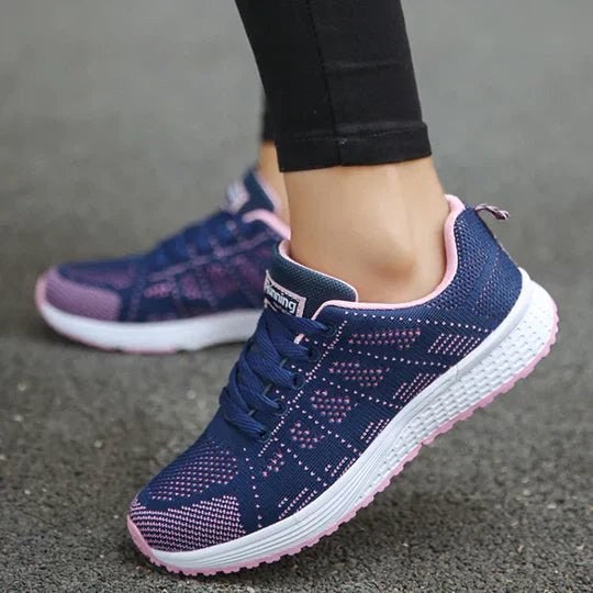 Rose | Damskie ortopedyczne sneakersy ze wspierającą podeszwą, wygodne sneakersy trekkingowe | Rokishi | Biały