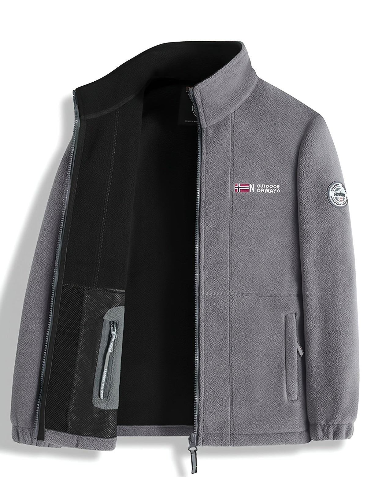 Rudolf | Męska bluza polarowa z kołnierzem, bluza polarowa outdoorowa | Rokishi | Czerwony