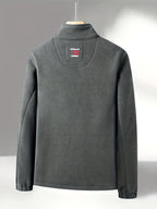 Rudolf | Męska bluza polarowa z kołnierzem, bluza polarowa outdoorowa | Rokishi | Czerwony