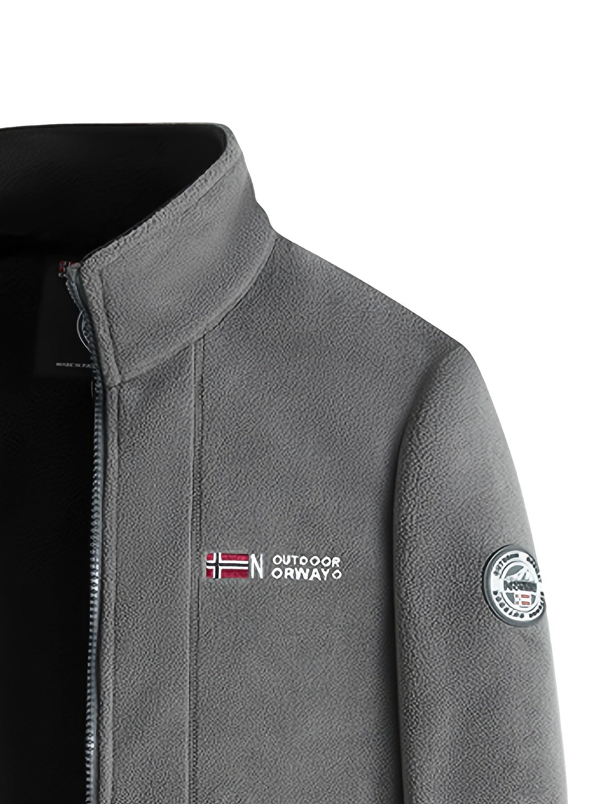 Rudolf | Męska bluza polarowa z kołnierzem, bluza polarowa outdoorowa | Rokishi | Khaki