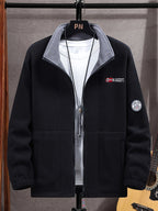 Rudolf | Męska bluza polarowa z kołnierzem, bluza polarowa outdoorowa | Rokishi | Khaki